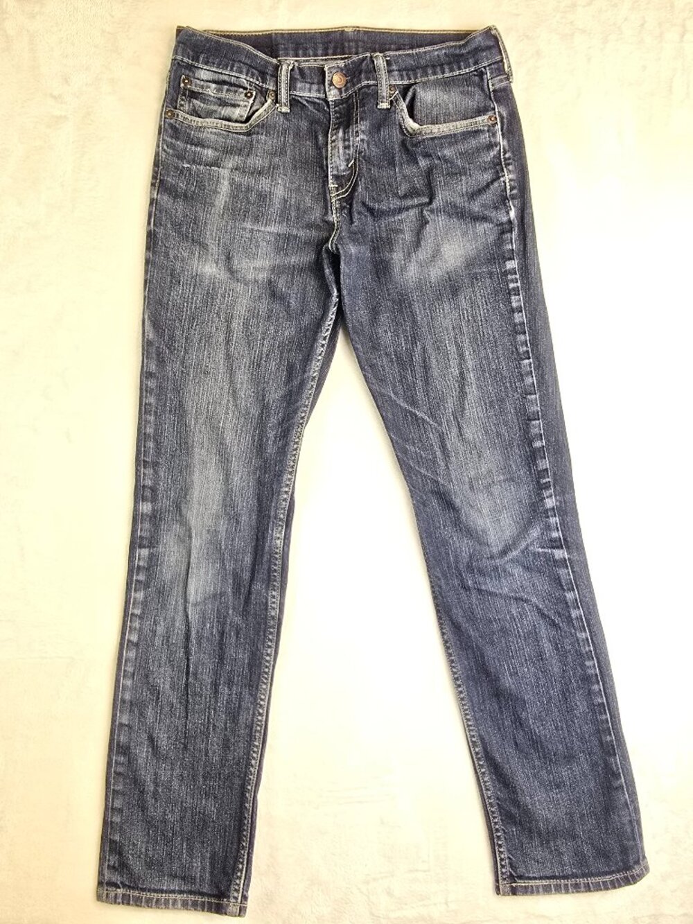 Levis Premium 511 Mens 31x32 Dark Blue Slim Stretch Straight Denim Jeans